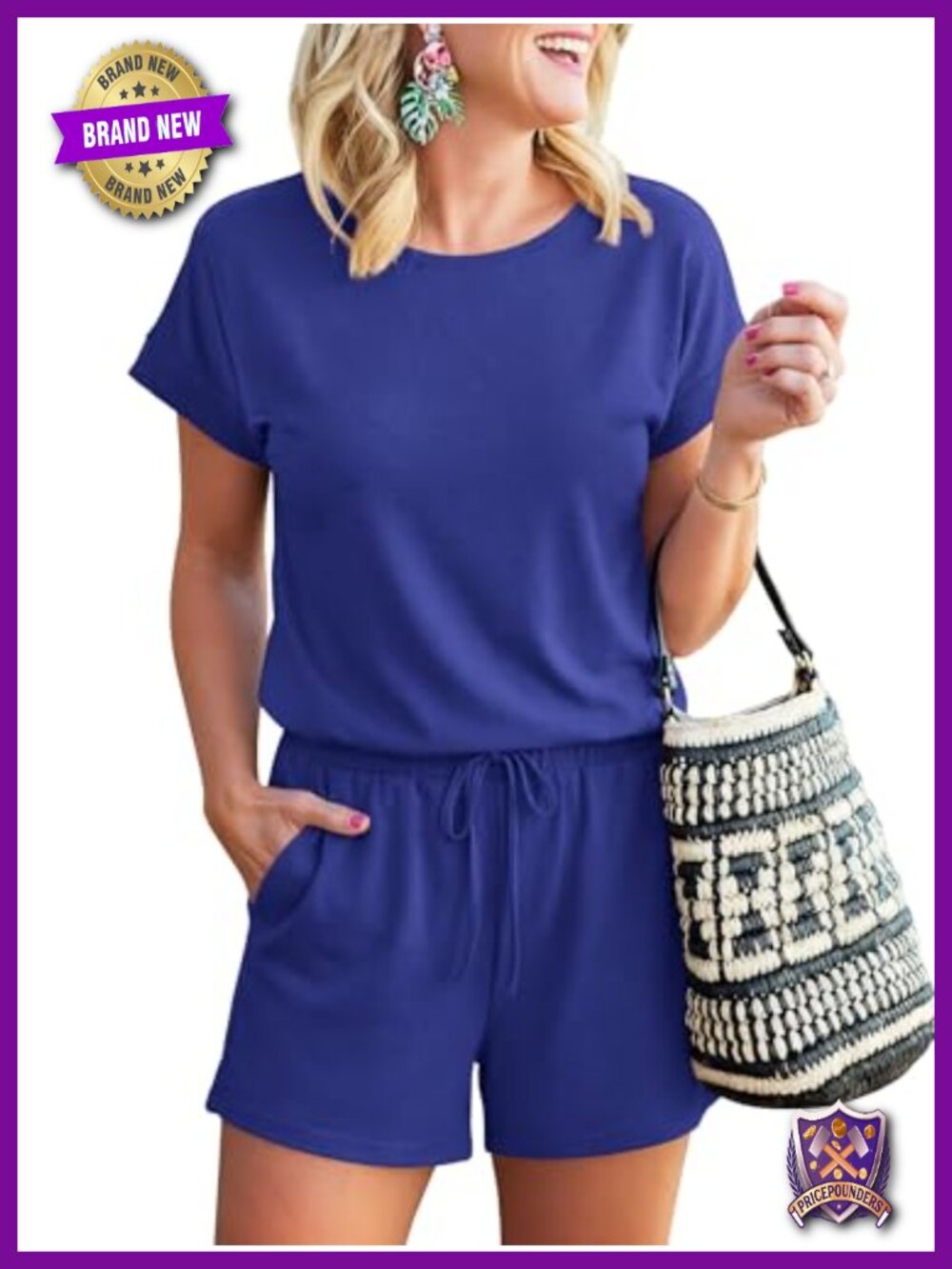 Womens Summer Romper Casual Dressy One Piece Tshirt Short Pants Jumpsuit Beach